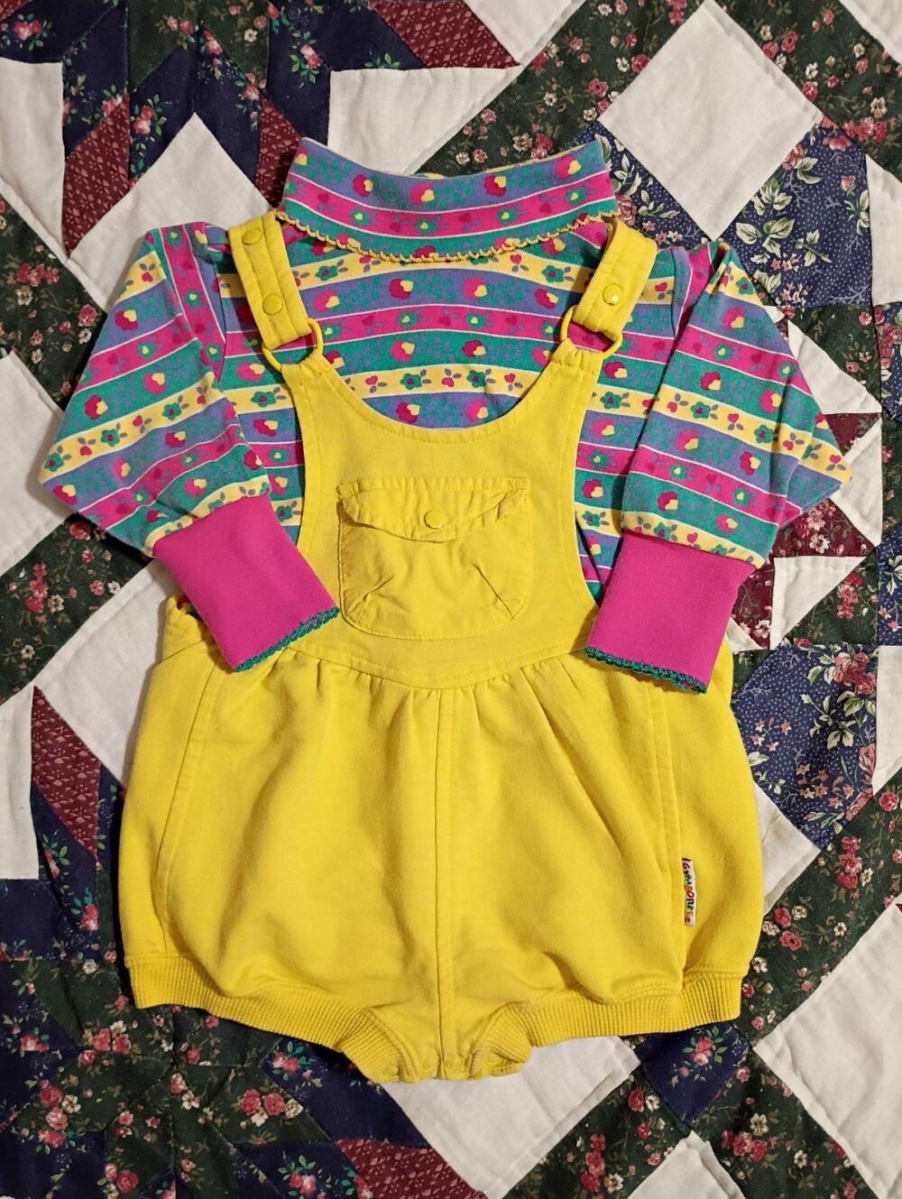 Vintage Rainbow Tag Gymboree Romper & Turtleneck Baby Girl 9-18 Months